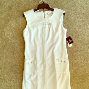 Sandra Darren White A -Line Dress